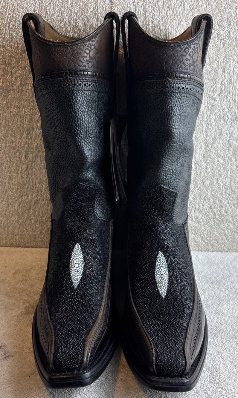 Cuadra Men's 3 Pieces Stingray Black/Brown Leather Boots Size 8 EE 51368